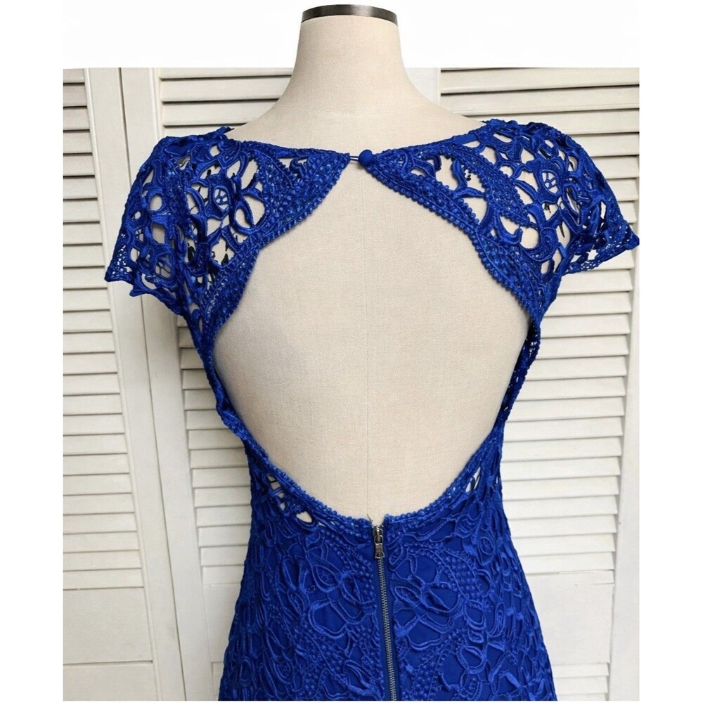 Alice+Olivia XS/2 Clover Lace Backless Dress Bodycon Silk Cocktail Formal Sexy - Picture 12 of 16